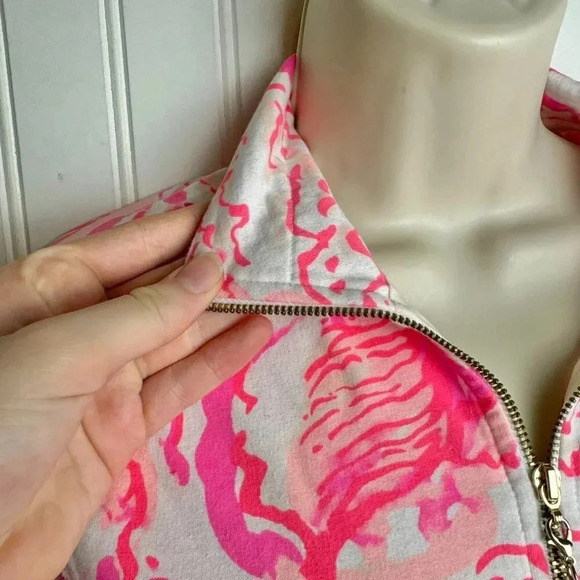 Lilly Pulitzer pink half zip long sleeve pullover jacket size XXS L38 - Picture 6 of 9